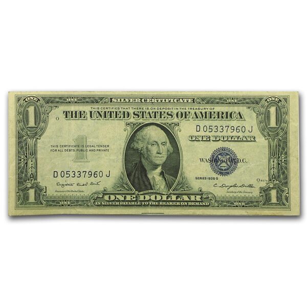 1935-G $1.00 Silver Certificate No Motto VF (Fr#1616)