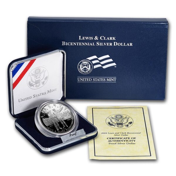 2004-P Lewis & Clark Bicent'l $1 Silver Commem Prf (w/Box & COA)