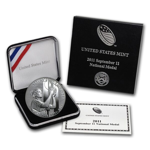 2011-W Silver 9/11 National Medal Proof (w/Box & COA) - Image 2