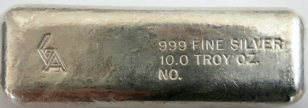 RARE VINTAGE SILVER BAR GOLDEN ANALYTICAL 10 OZ. VERY RARE NO SERIAL NUMBER