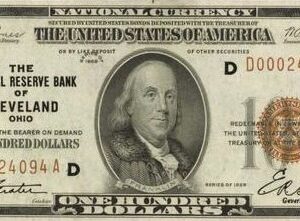 $100 1929 National Currency Federal Reserve Bank Of CLEVELAND / VG