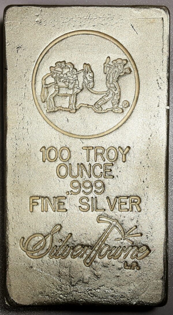 100 oz SilverTowne Poured Silver Bar .999 Pure Silver