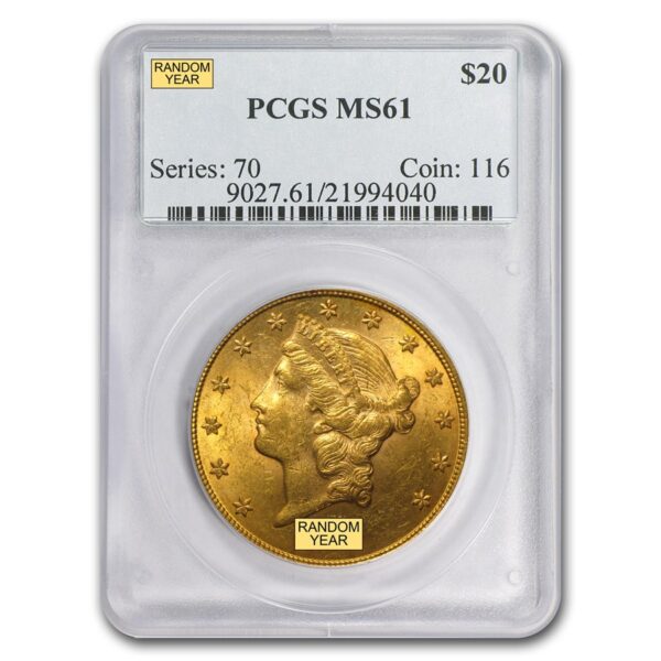 $20 Liberty Gold Double Eagle MS-61 PCGS