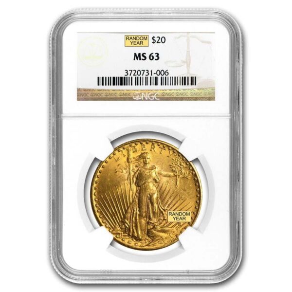 $20 Saint-Gaudens Gold Double Eagle MS-63 NGC