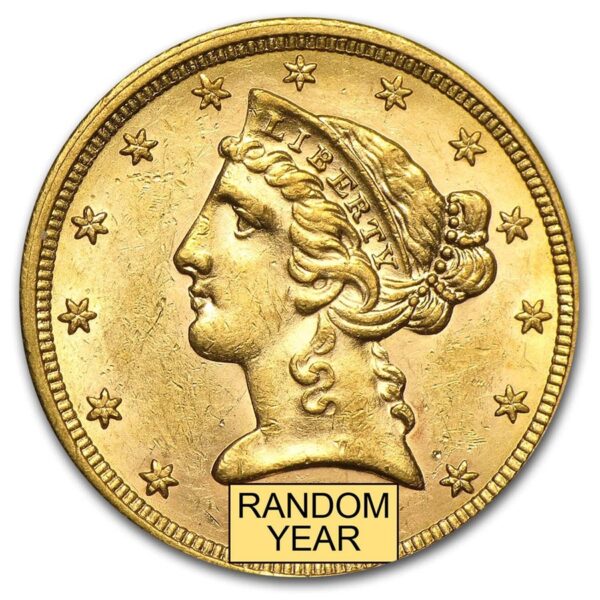$5 Liberty Gold Half Eagle AU