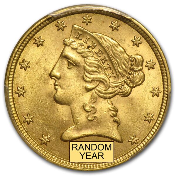 $5 Liberty Gold Half Eagle MS-64 PCGS - Image 2