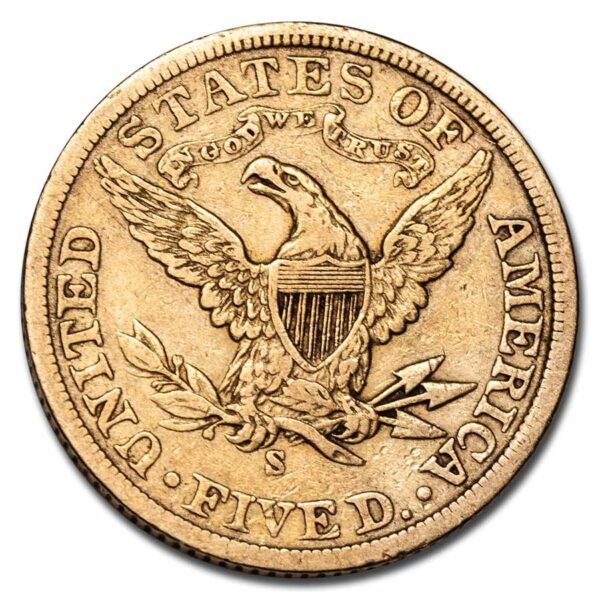 $5 Liberty Gold Half Eagle VF - Image 2