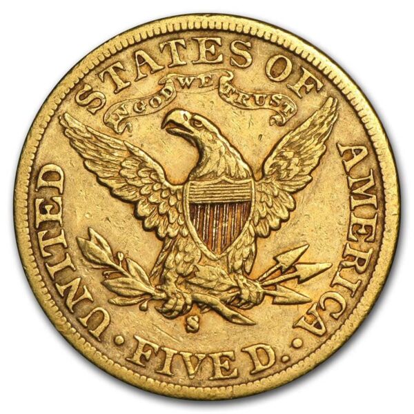 $5 Liberty Gold Half Eagle XF - Image 2