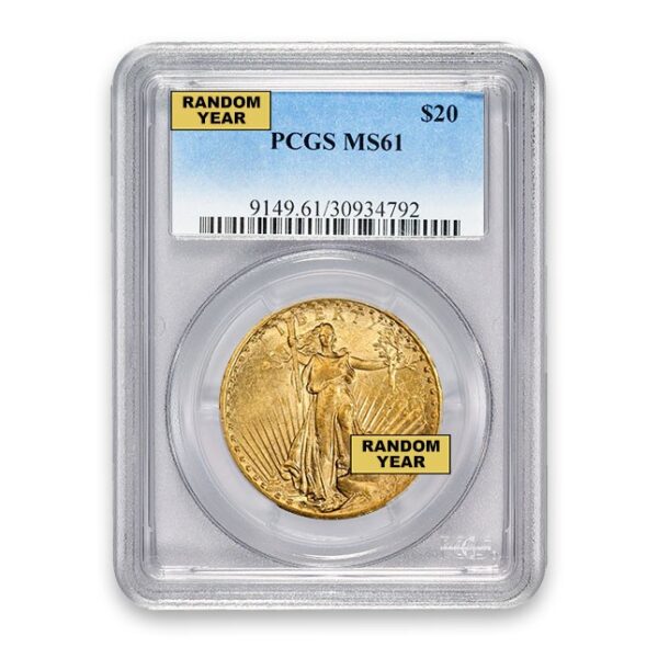$20 Saint-Gaudens Gold Double Eagle MS-61 PCGS