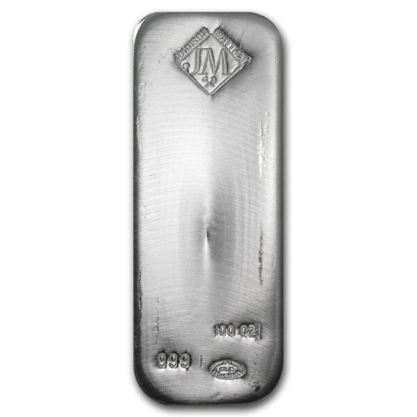 Buy & Sell 100 oz Johnson Matthey Silver Bar In Denver