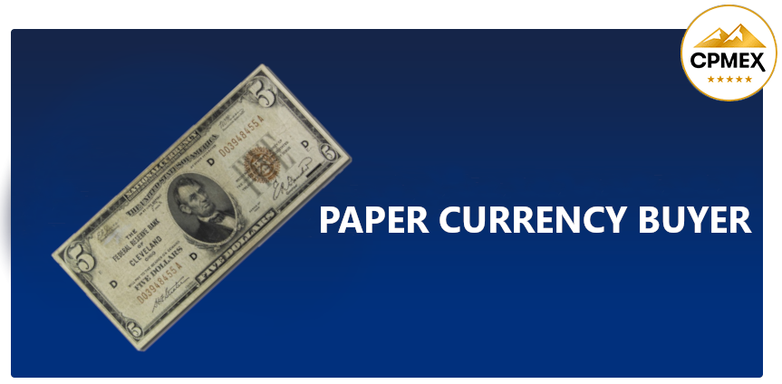 paper currency on a blue background